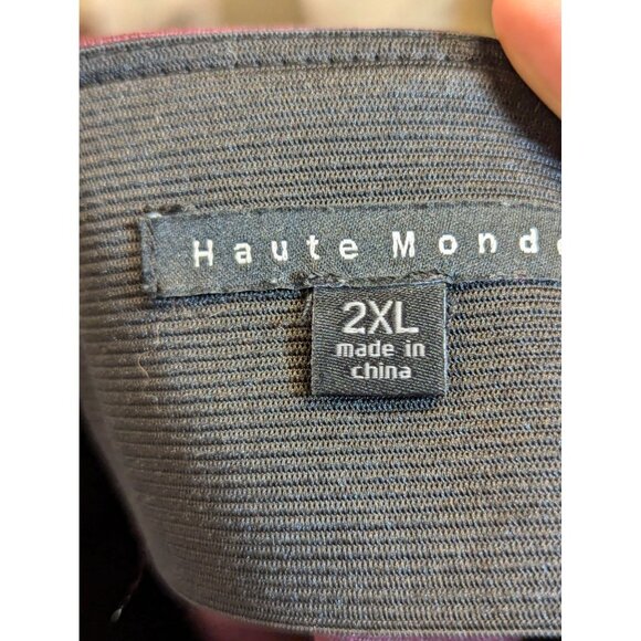 Haute Monde 2XL Burgundy Bandage Skirt Pencil Stretchy - Picture 6 of 7